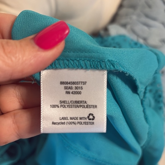 Women’s Attention lazer cut high low Boxy Blouse short sleeve jade green L - Picture 7 of 9